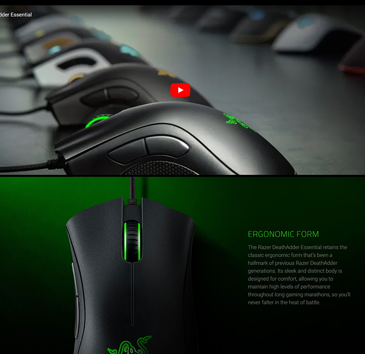 Razer Mouse Essential Viper Mini Deathadder V2 Mini Lancehead Wired Gaming Mouse 