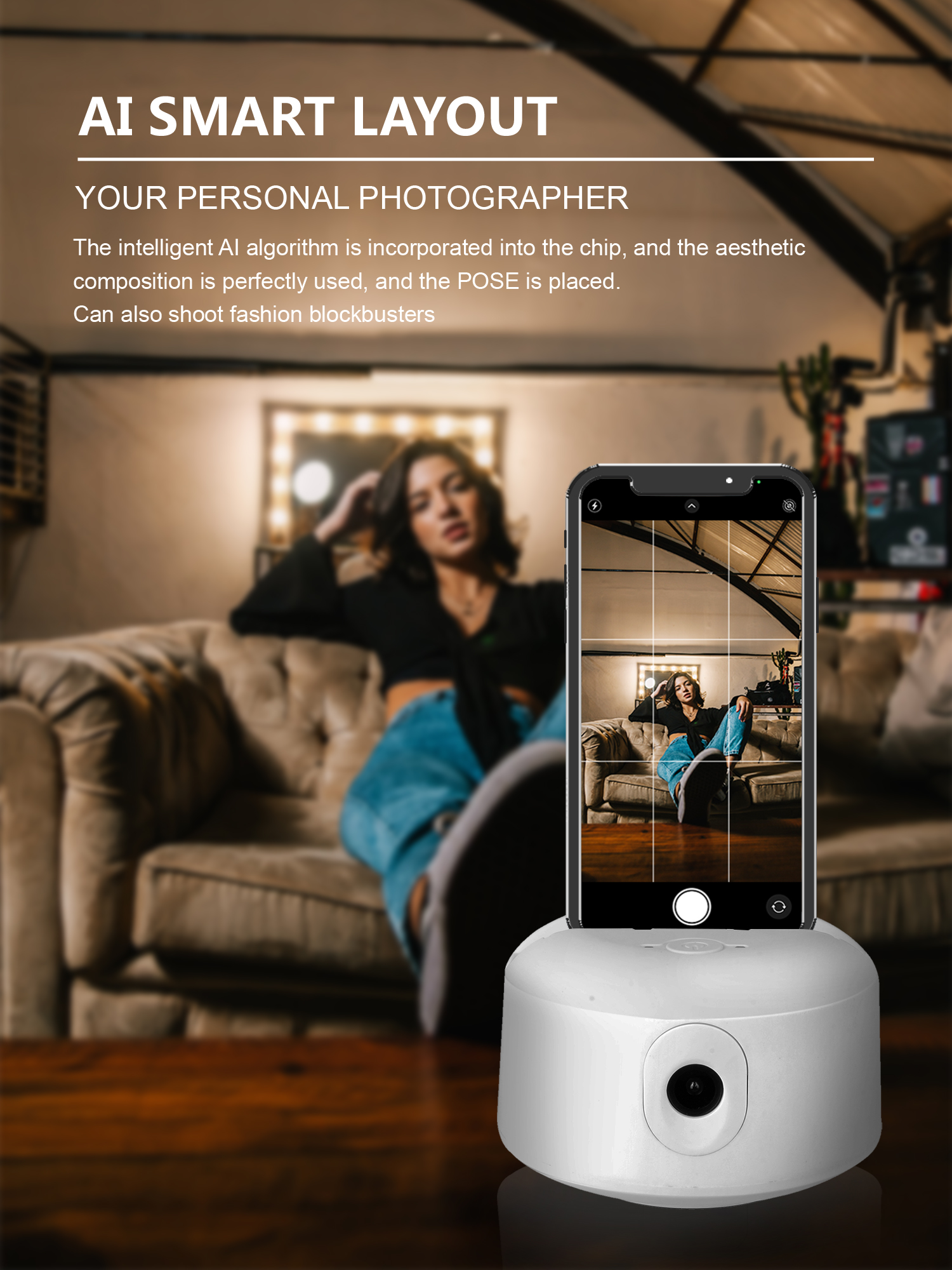 Like a cameraman! IMovie: Auto Tracking - Smart Shooting - 360 ° Rotation - Face Recognition - Video Call - Multistreamlive - Quick Create Mode - Remote Control - No need to install the app.